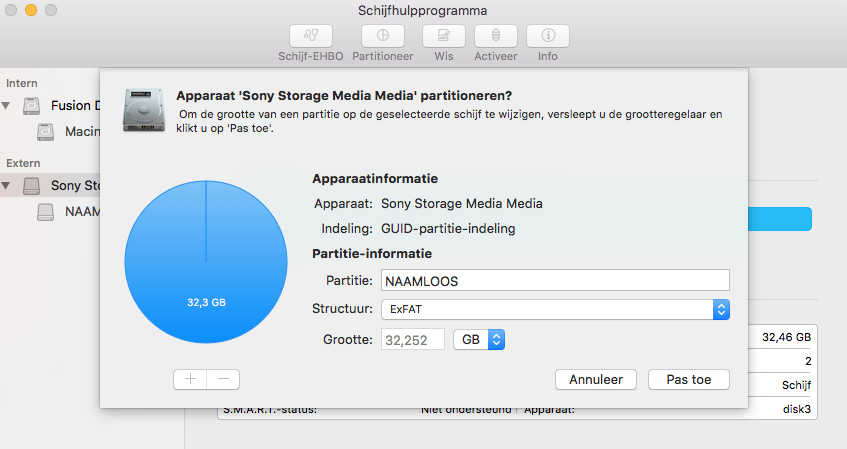 format free space on usb for exfat mac